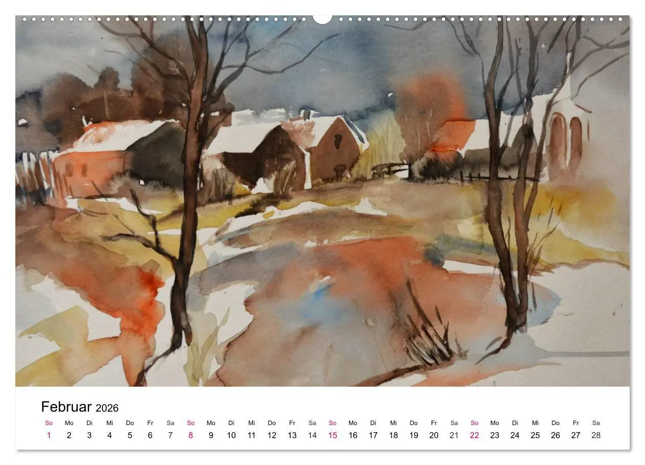 Bild: 9783457976463 | Mit Aquarellen durch das Jahr (Wandkalender 2026 DIN A2 quer),...