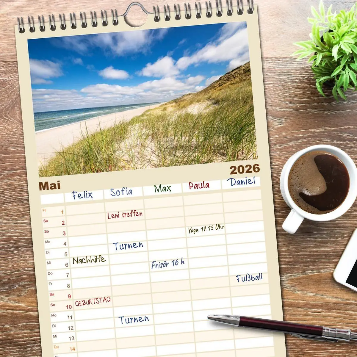 Bild: 9783516516463 | Familienplaner 2026 - Nordseeperle Sylt mit 5 Spalten...