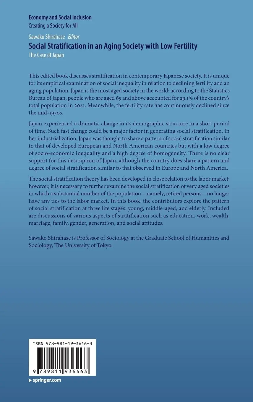 Rückseite: 9789811936463 | Social Stratification in an Aging Society with Low Fertility | Buch