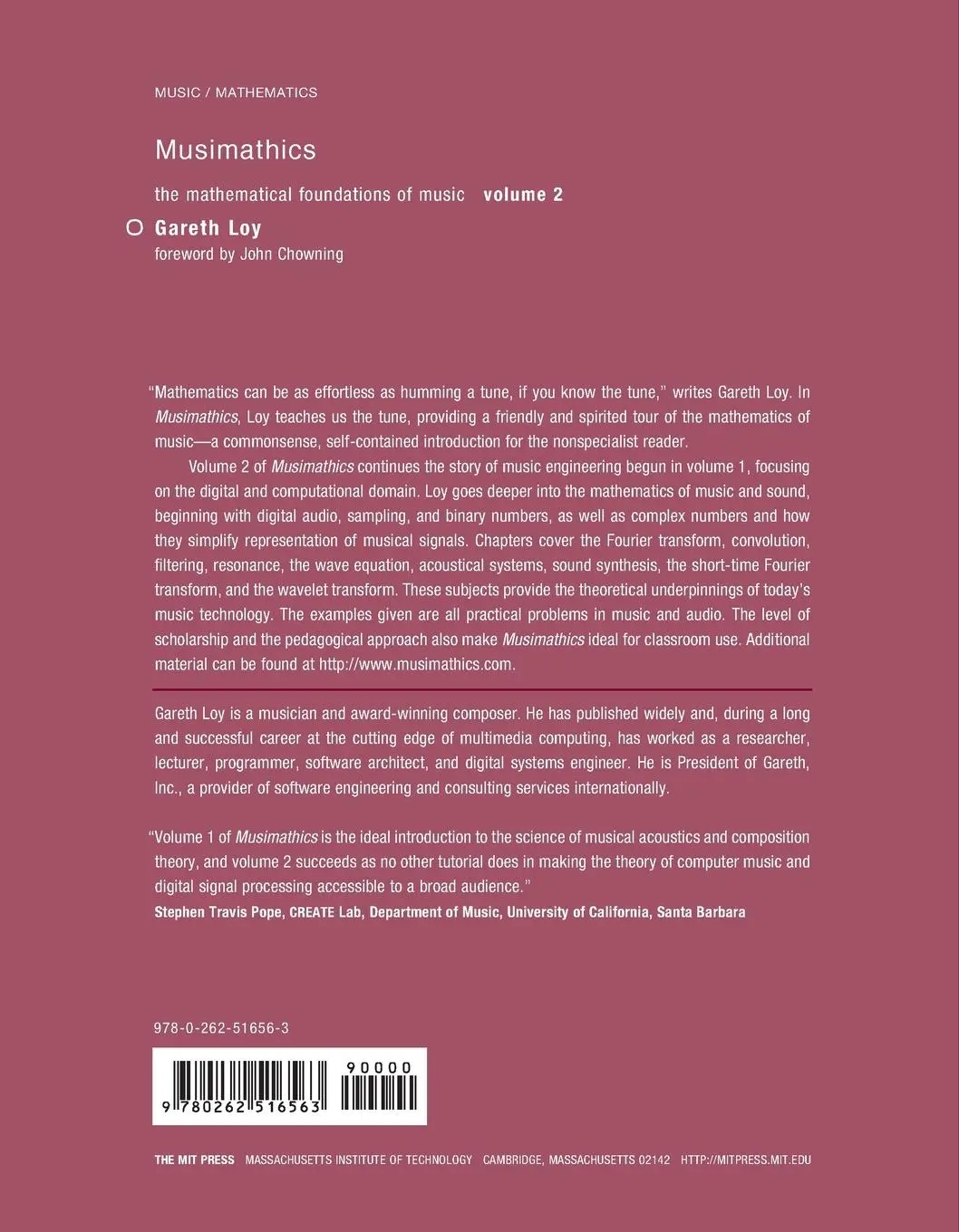 Rückseite: 9780262516563 | Musimathics, Volume 2 | The Mathematical Foundations of Music | Loy