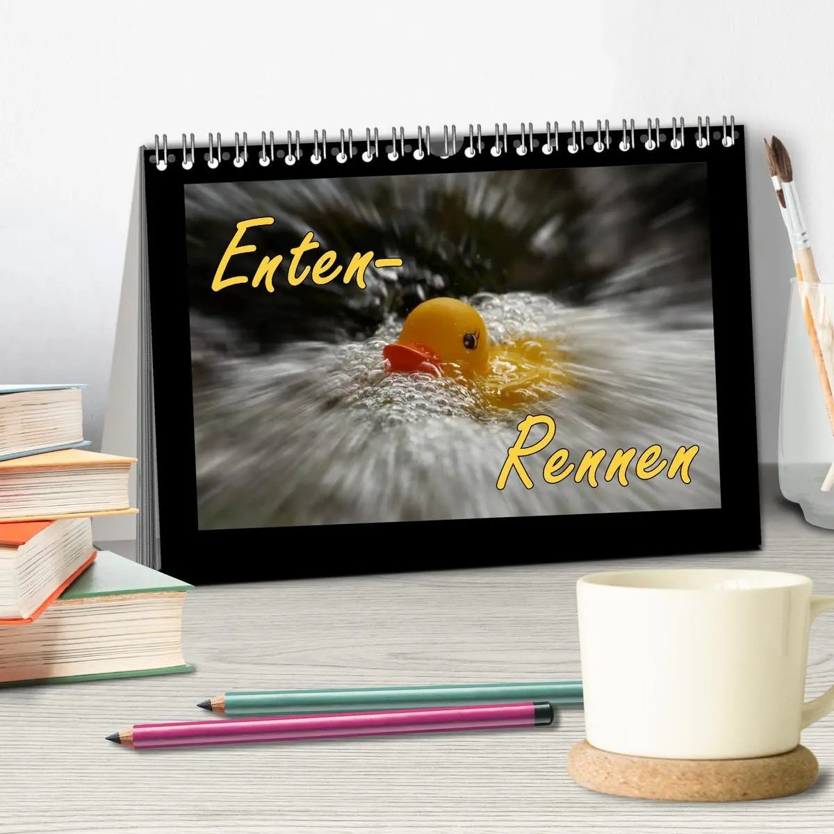 Bild: 9783516126563 | Enten-Rennen (Tischkalender 2026 DIN A5 quer), CALVENDO Monatskalender