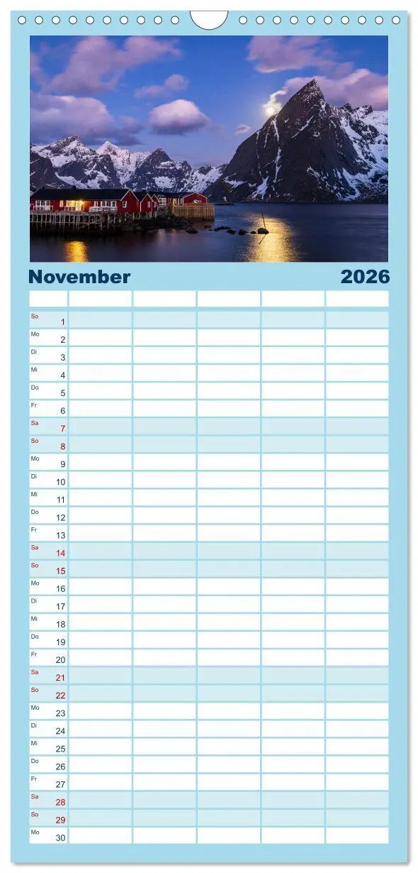 Bild: 9783516506563 | Familienplaner 2026 - Licht des Nordens - LOFOTEN mit 5 Spalten...