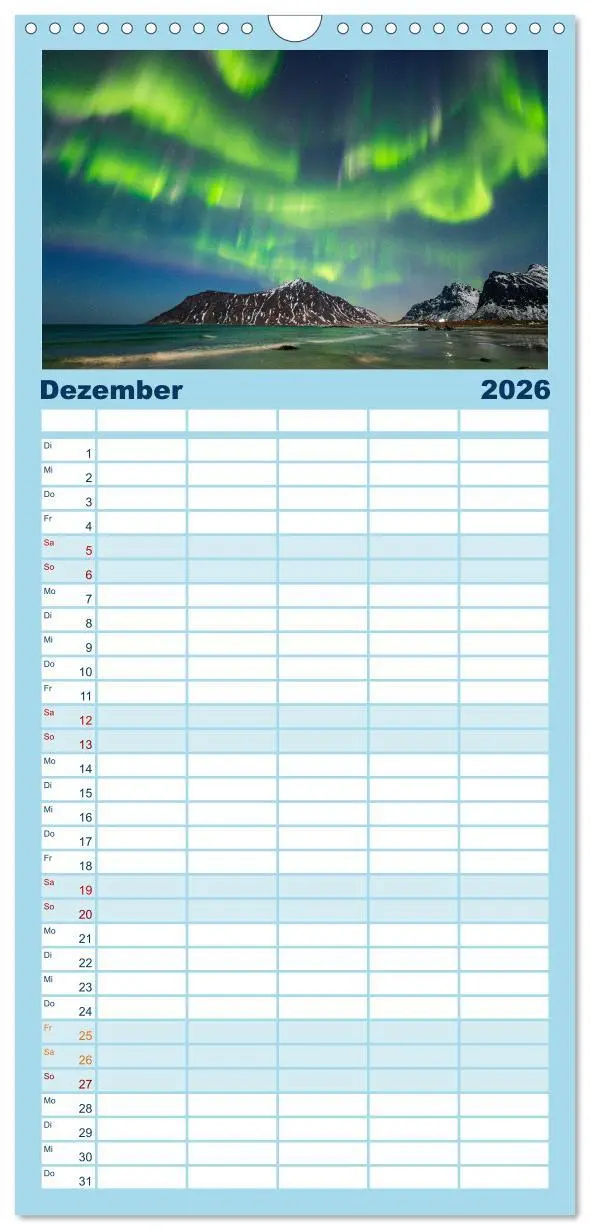 Bild: 9783516506563 | Familienplaner 2026 - Licht des Nordens - LOFOTEN mit 5 Spalten...
