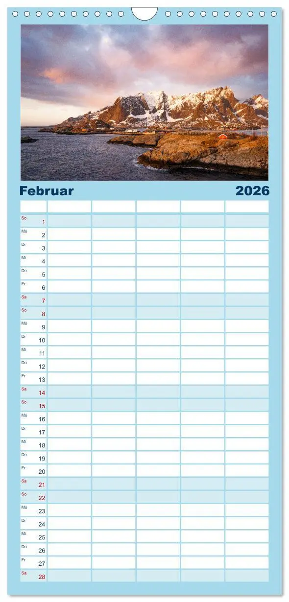 Bild: 9783516506563 | Familienplaner 2026 - Licht des Nordens - LOFOTEN mit 5 Spalten...