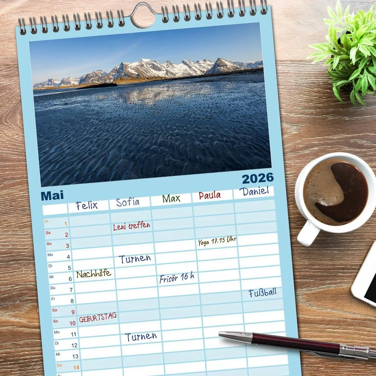 Bild: 9783516506563 | Familienplaner 2026 - Licht des Nordens - LOFOTEN mit 5 Spalten...