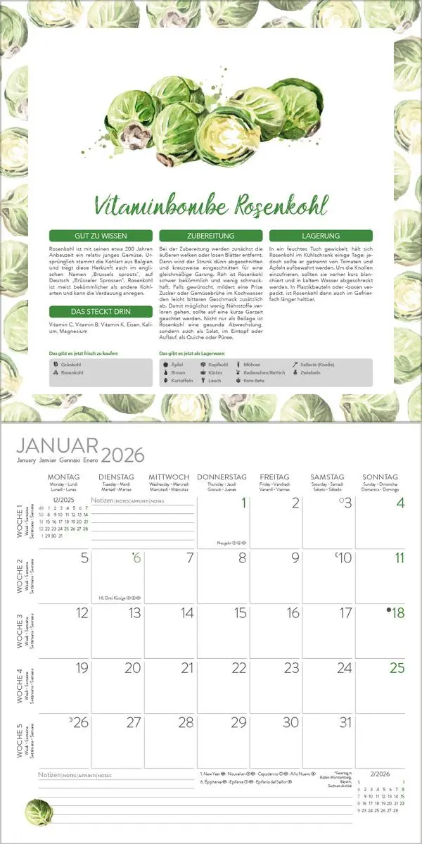 Bild: 9783731886563 | Saisonal genießen 2026 | Verlag Korsch | Kalender | 13 S. | Deutsch