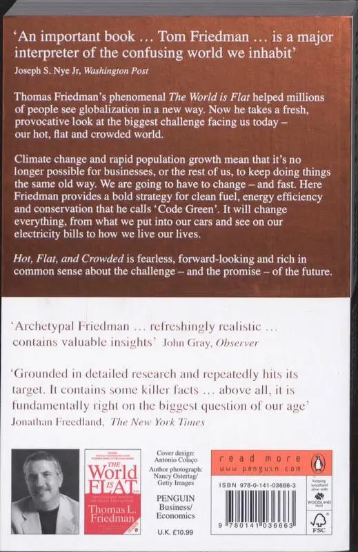 Rückseite: 9780141036663 | Hot, Flat, and Crowded | Thomas L. Friedman | Taschenbuch | 516 S.