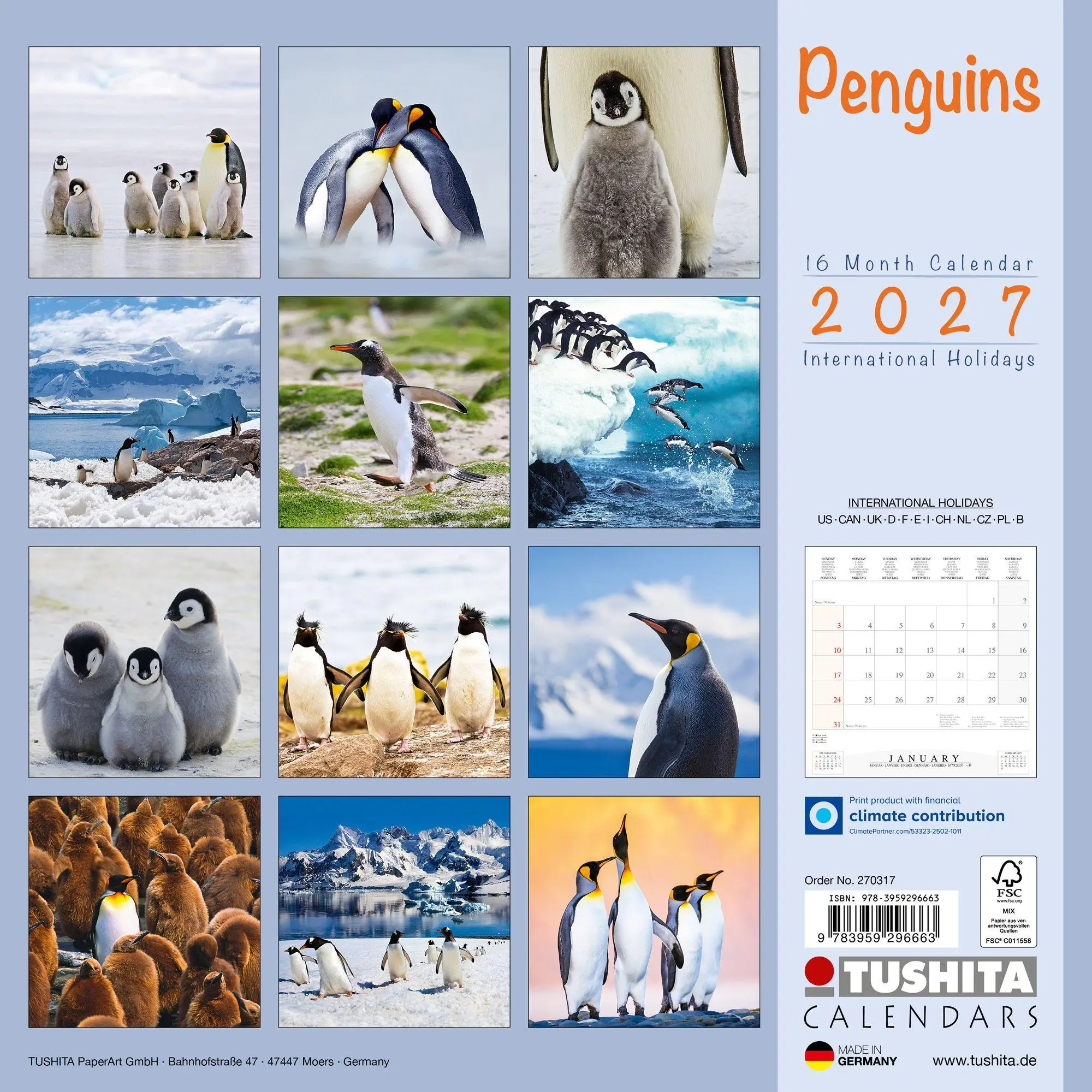 Rückseite: 9783959296663 | Penguins 2027 | Kalender 2027 | Kalender | 28 S. | Deutsch | 2027