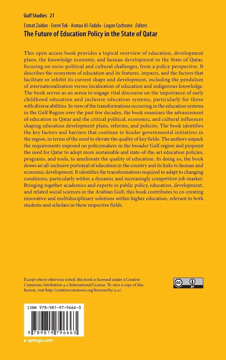 Rückseite: 9789819796663 | The Future of Education Policy in the State of Qatar | Zaidan (u. a.)