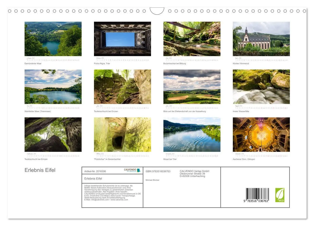 Bild: 9783516036763 | Erlebnis Eifel (Wandkalender 2026 DIN A3 quer), CALVENDO...
