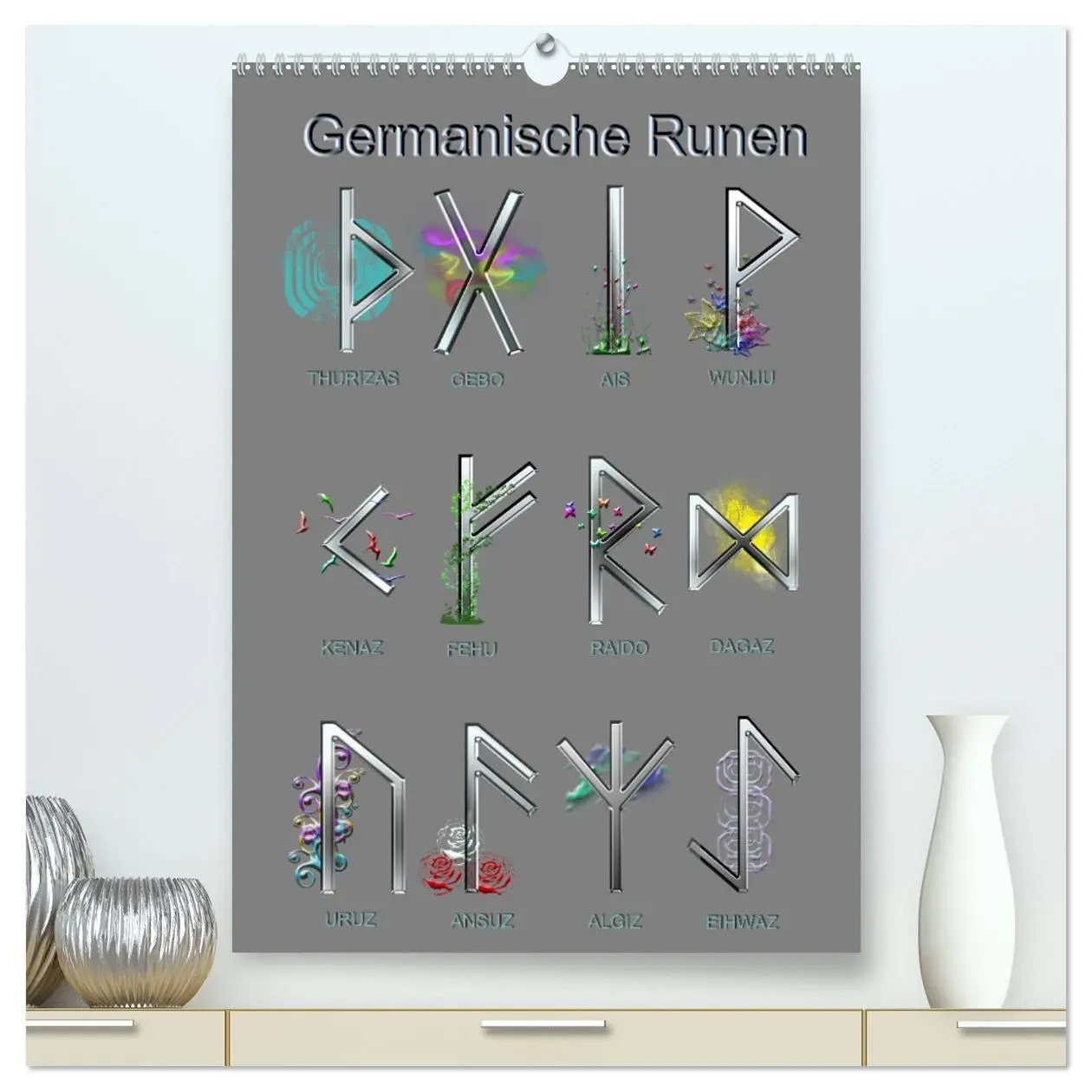 Cover: 9783516346763 | Germanische Runen (hochwertiger Premium Wandkalender 2026 DIN A2...