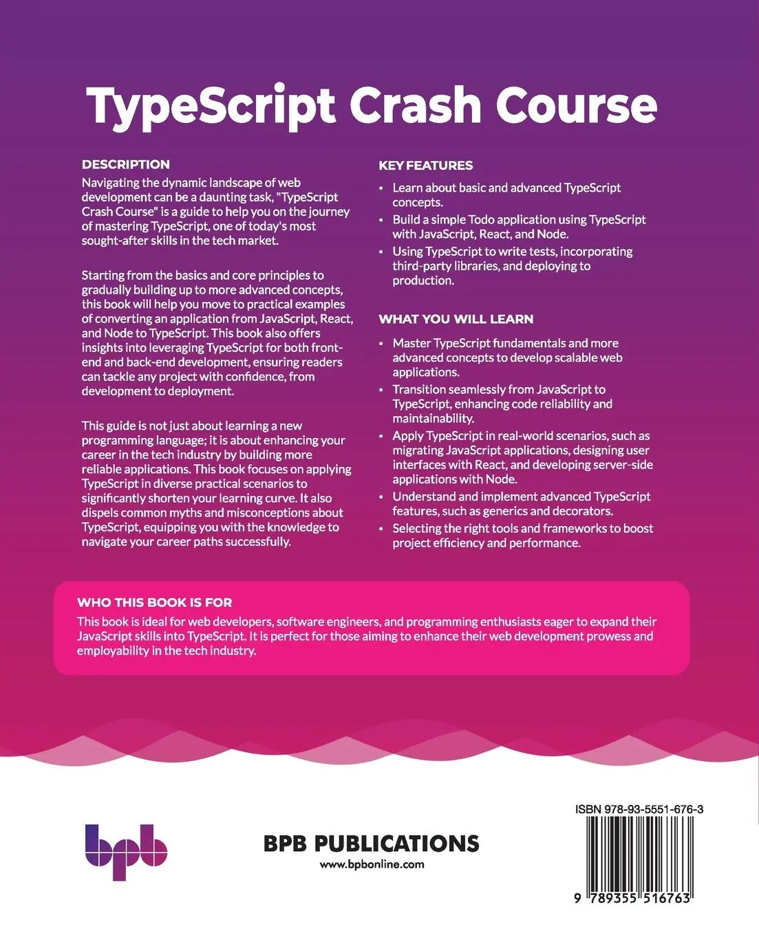Rückseite: 9789355516763 | TypeScript Crash Course | Daniel Cavalcante | Taschenbuch | Englisch