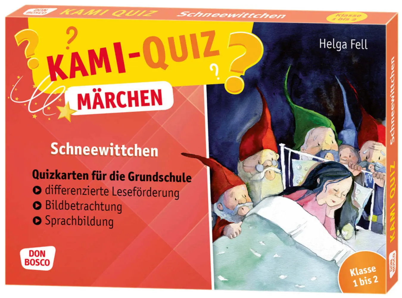 Don Bosco Lese-Quiz - differenzierte Leseförderung Bildbetrachtung und Sprachbildung   Kami-Quiz Märchen Schneewittchen - Helga Fell Box