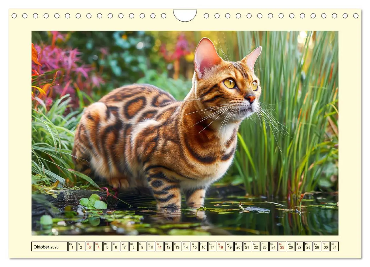 Bild: 9783516026863 | Bengalkatzen. Der elegante Mini-Leopard im Garten (Wandkalender...