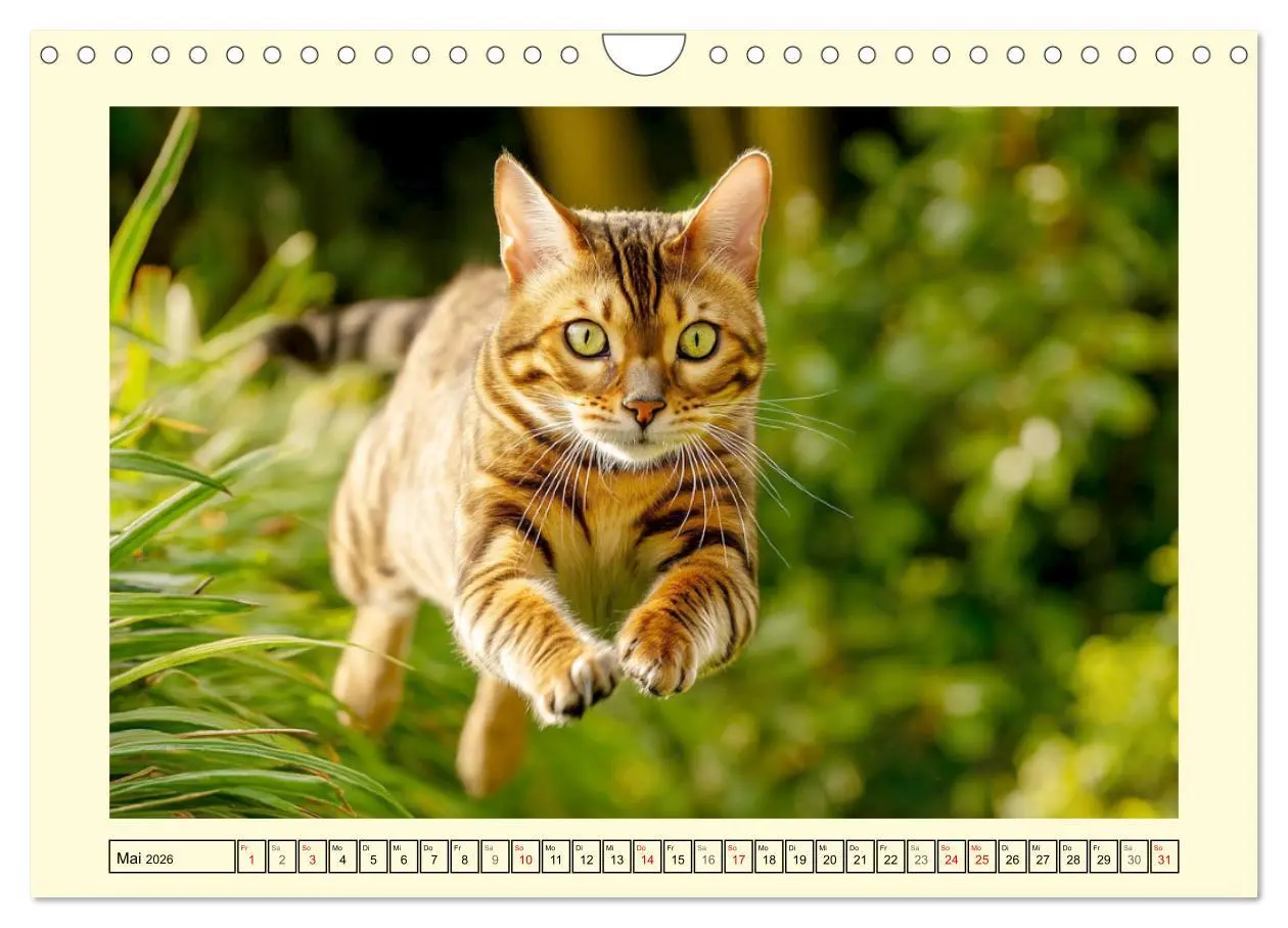 Bild: 9783516026863 | Bengalkatzen. Der elegante Mini-Leopard im Garten (Wandkalender...