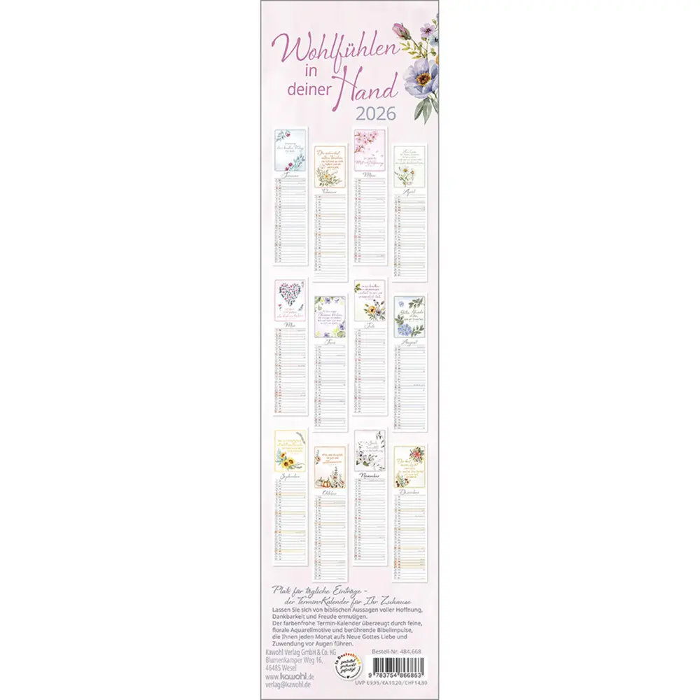 Bild: 9783754866863 | Wohlfühlen in deiner Hand 2026 | Kalender | Spiralbindung | 15 S.