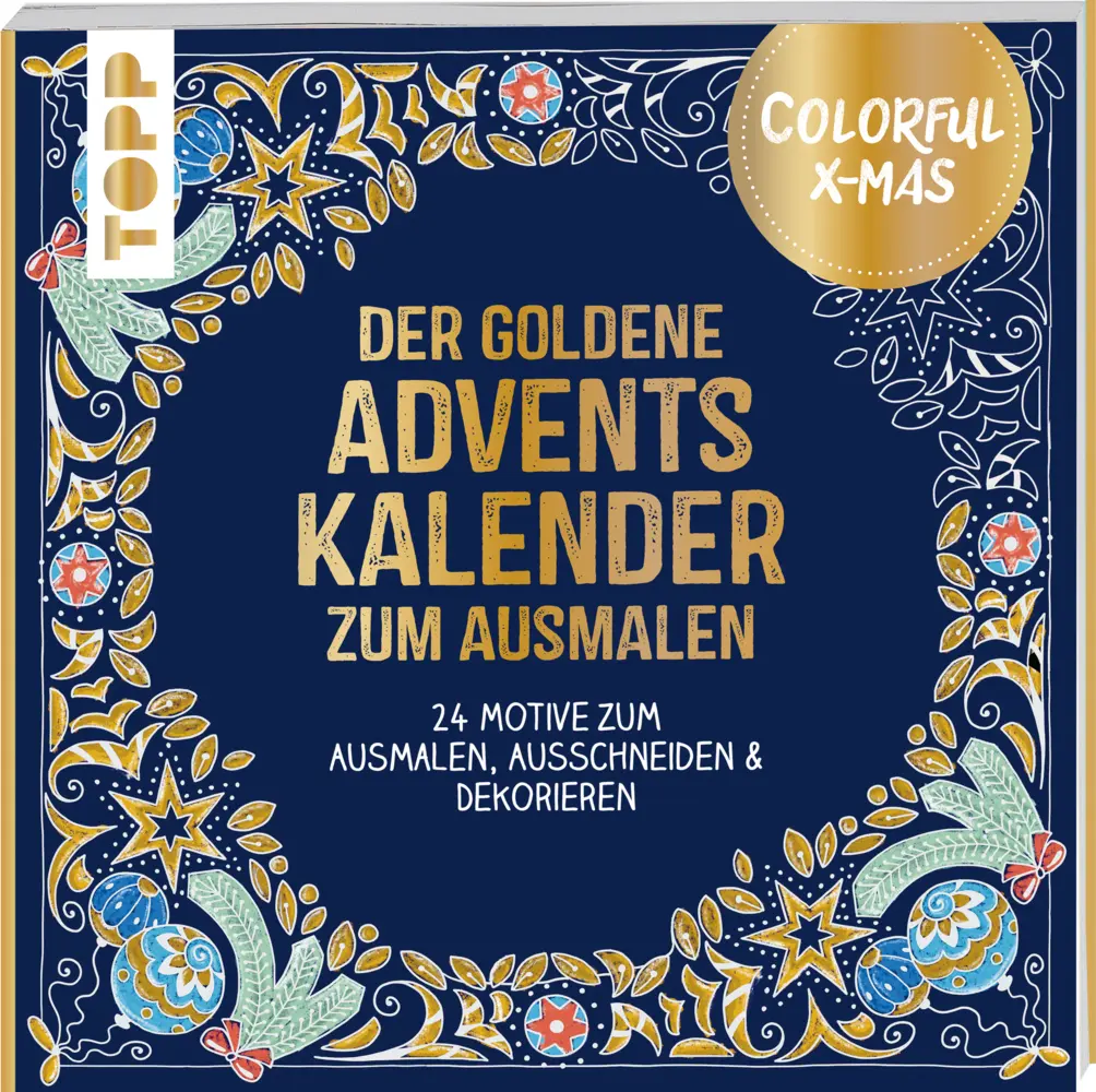 Cover: 9783772446863 | Colorful Christmas - Der goldene Adventskalender zum Ausmalen | Schwab