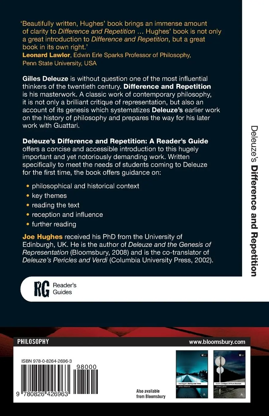 Rückseite: 9780826426963 | Deleuze's 'Difference and Repetition' | Joe Hughes | Taschenbuch