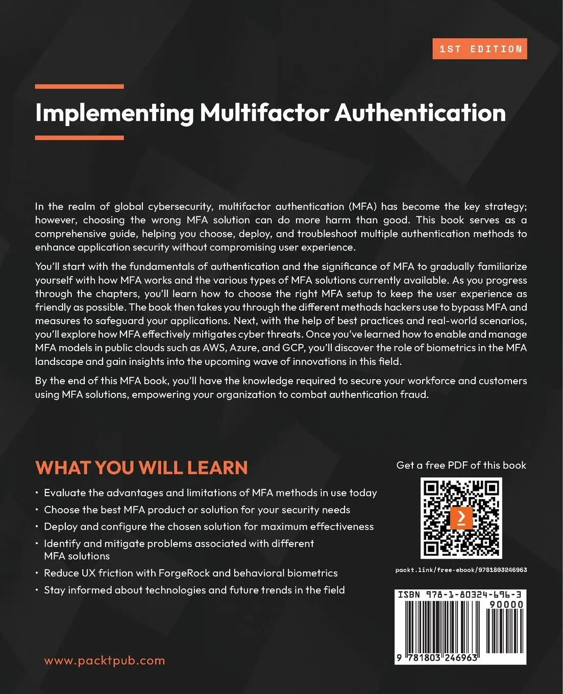 Rückseite: 9781803246963 | Implementing Multifactor Authentication | Marco Fanti | Taschenbuch