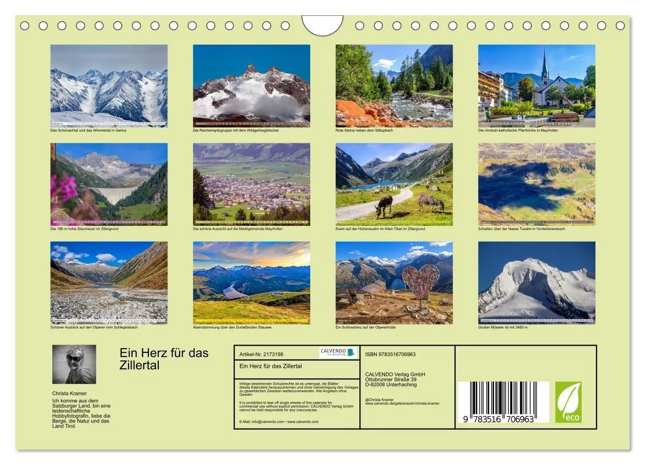 Bild: 9783516706963 | Ein Herz für das Zillertal (Wandkalender 2026 DIN A4 quer),...