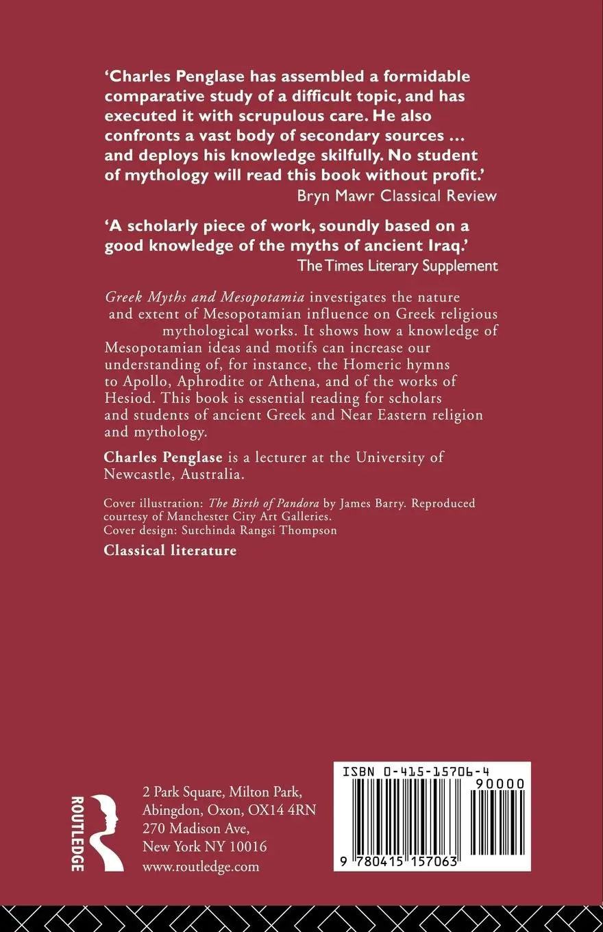 Rückseite: 9780415157063 | Greek Myths and Mesopotamia | Charles Penglase | Taschenbuch | 1997