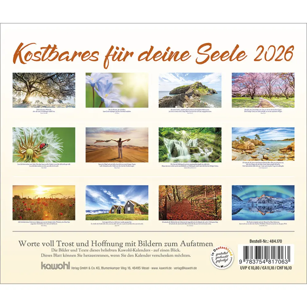 Bild: 9783754817063 | Kostbares für deine Seele 2026 | Balsam-Postkarten-Kalender | Kalender