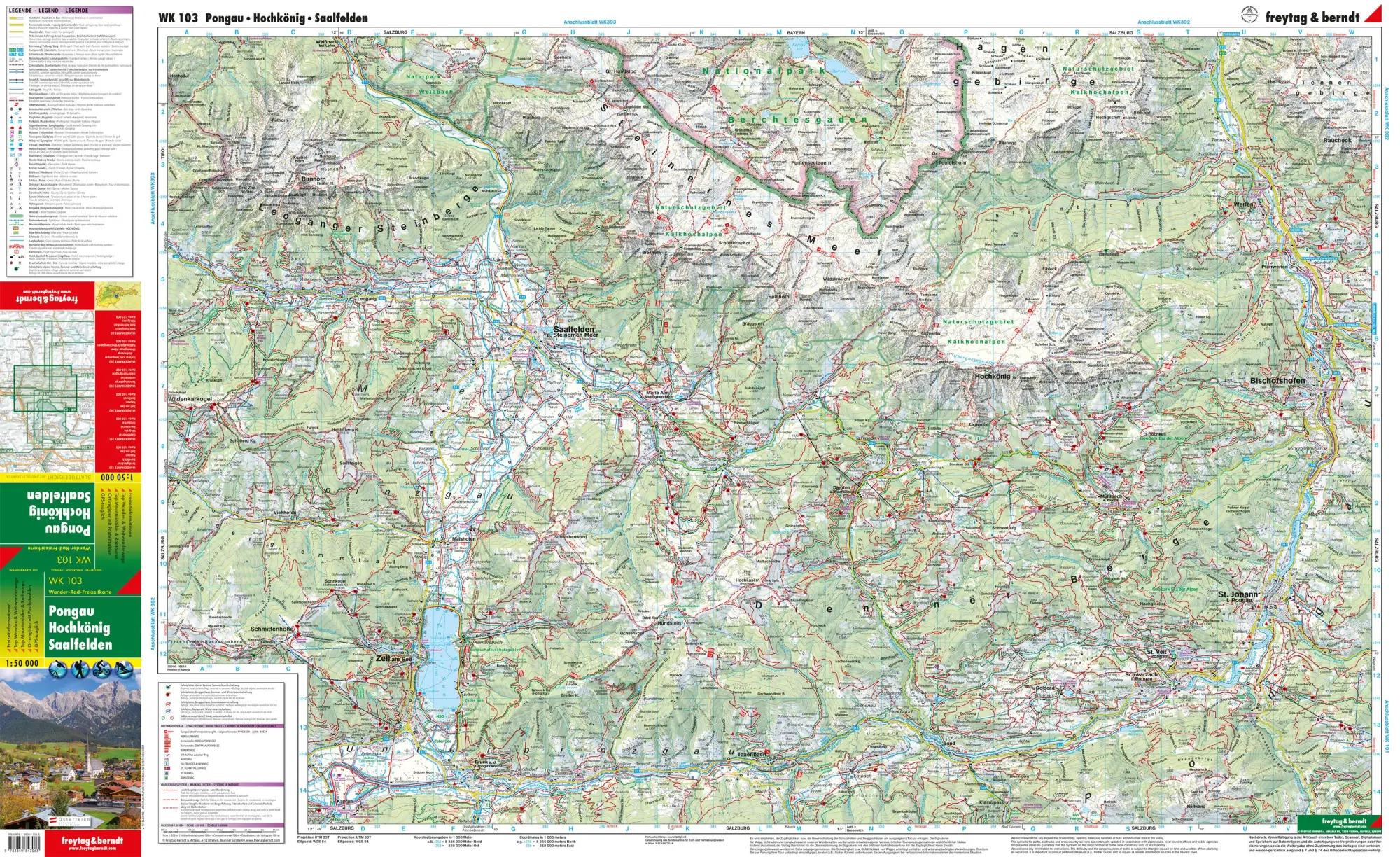 Bild: 9783850847063 | Pongau, Hochkönig, Saalfelden 1 : 50 000. WK 103 | KG | (Land-)Karte