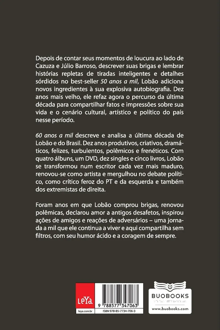 Rückseite: 9788577347063 | 60 anos a mil | Lobão | Taschenbuch | Paperback | Portugiesisch | 2020