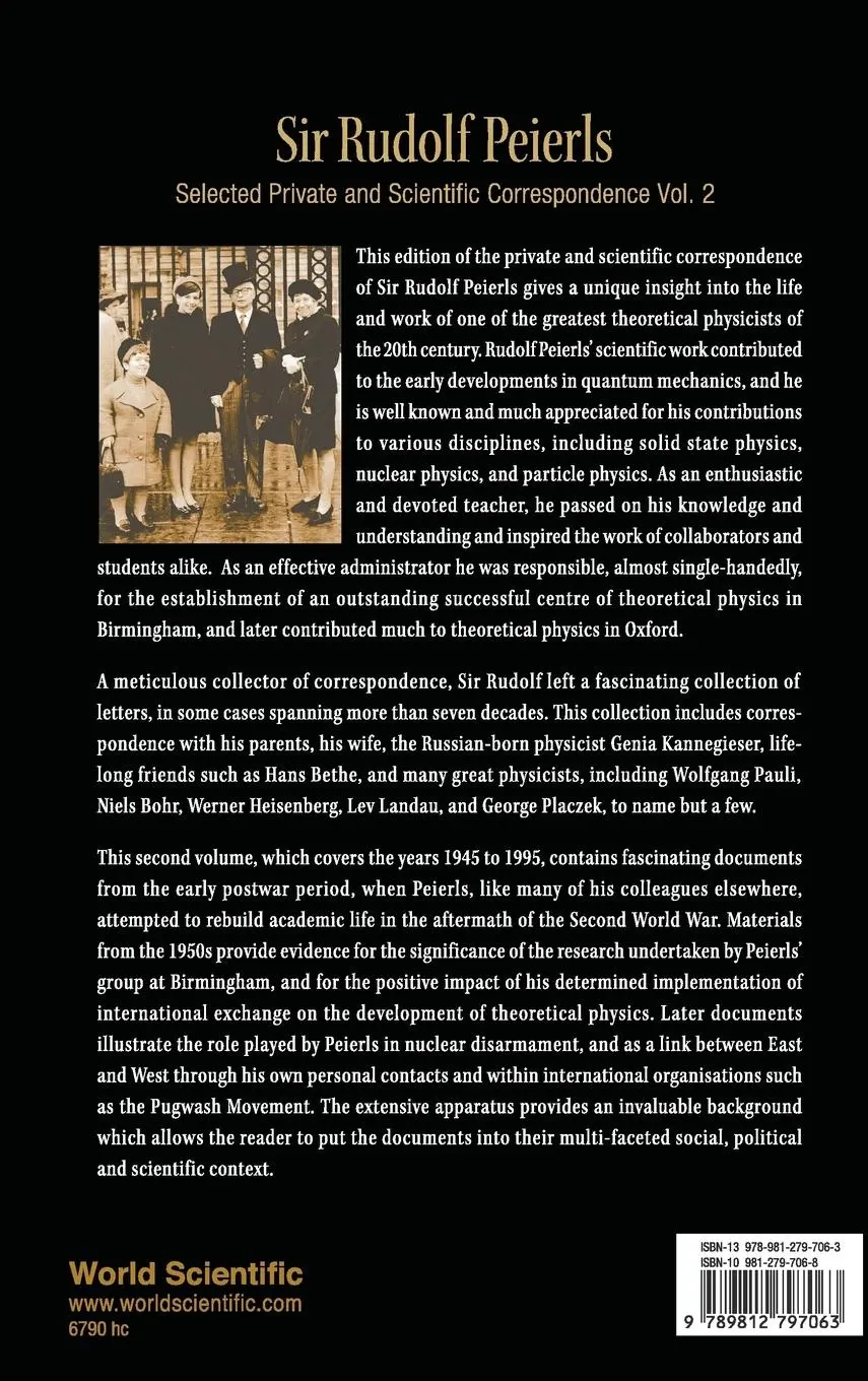Rückseite: 9789812797063 | SIR RUDOLF PEIERLS (VOLUME 2) | Sabine Lee | Buch | Gebunden | 2009