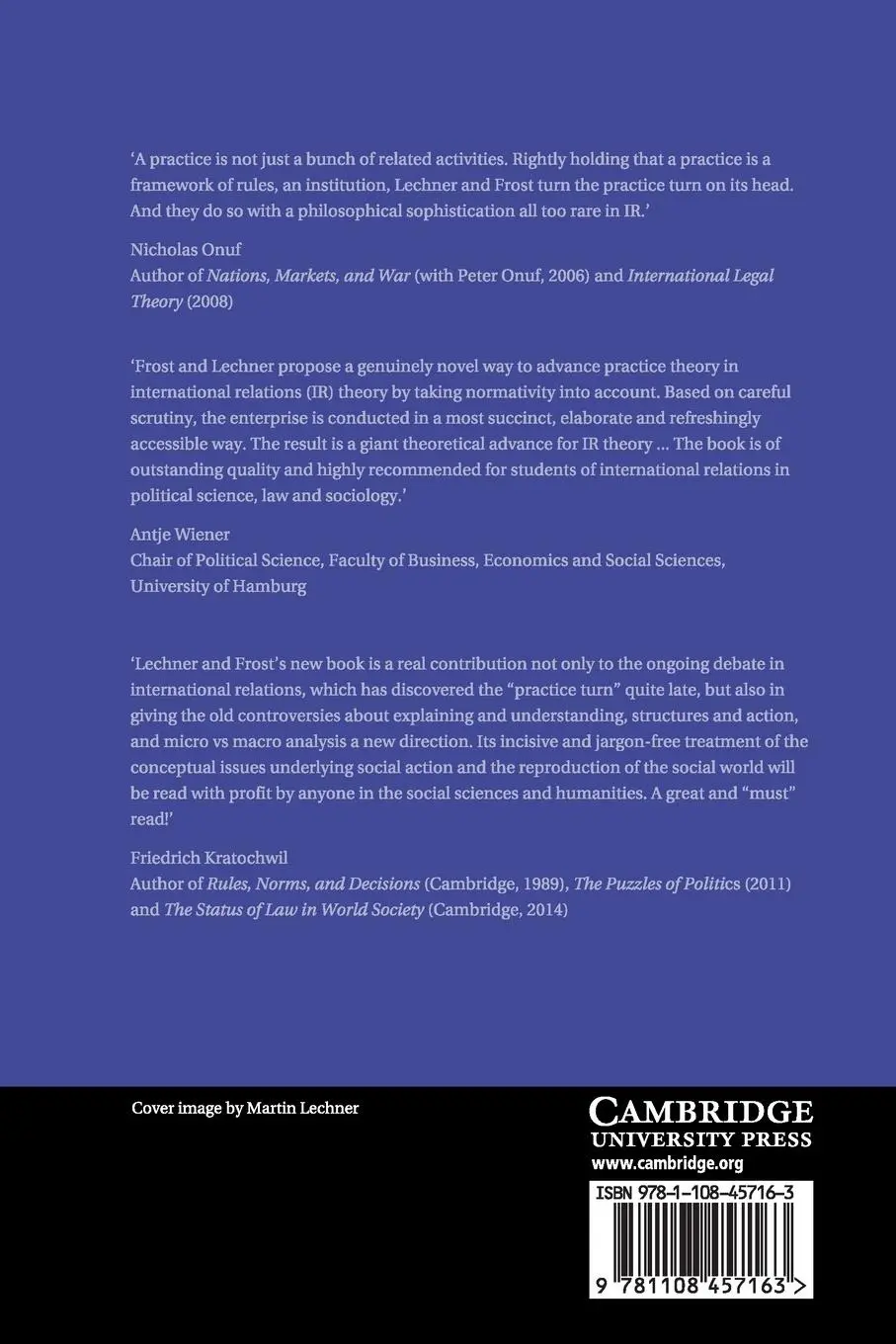 Rückseite: 9781108457163 | Practice Theory and International Relations | Silviya Lechner (u. a.)