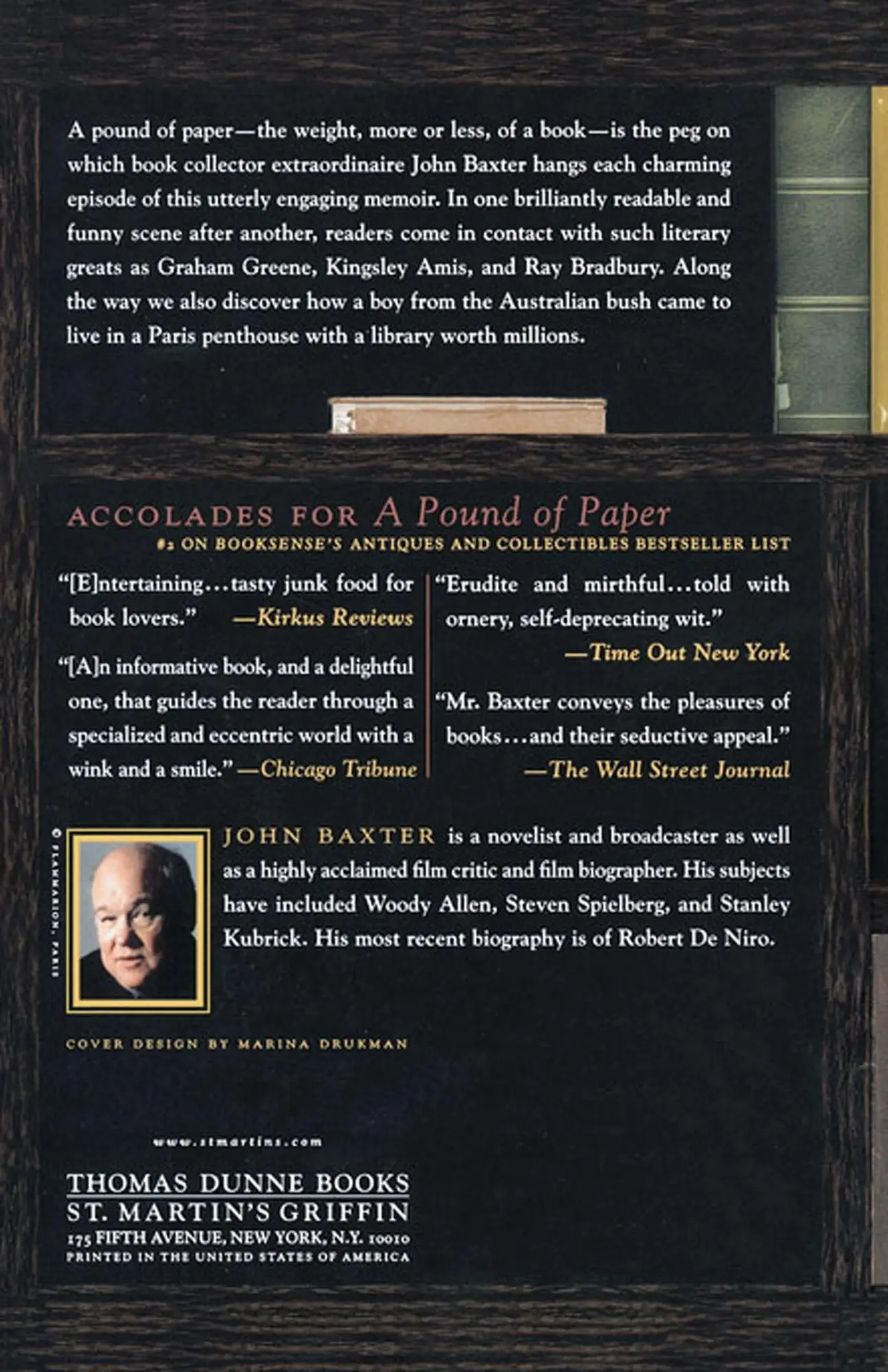 Rückseite: 9780312317263 | A Pound of Paper | Confessions of a Book Addict | John Baxter | Buch