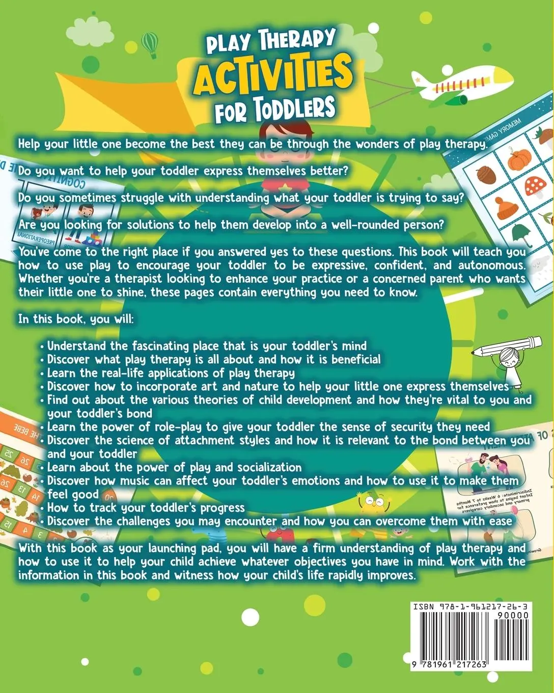 Rückseite: 9781961217263 | Play Therapy Activities for Toddlers | Ahoy Publications | Taschenbuch