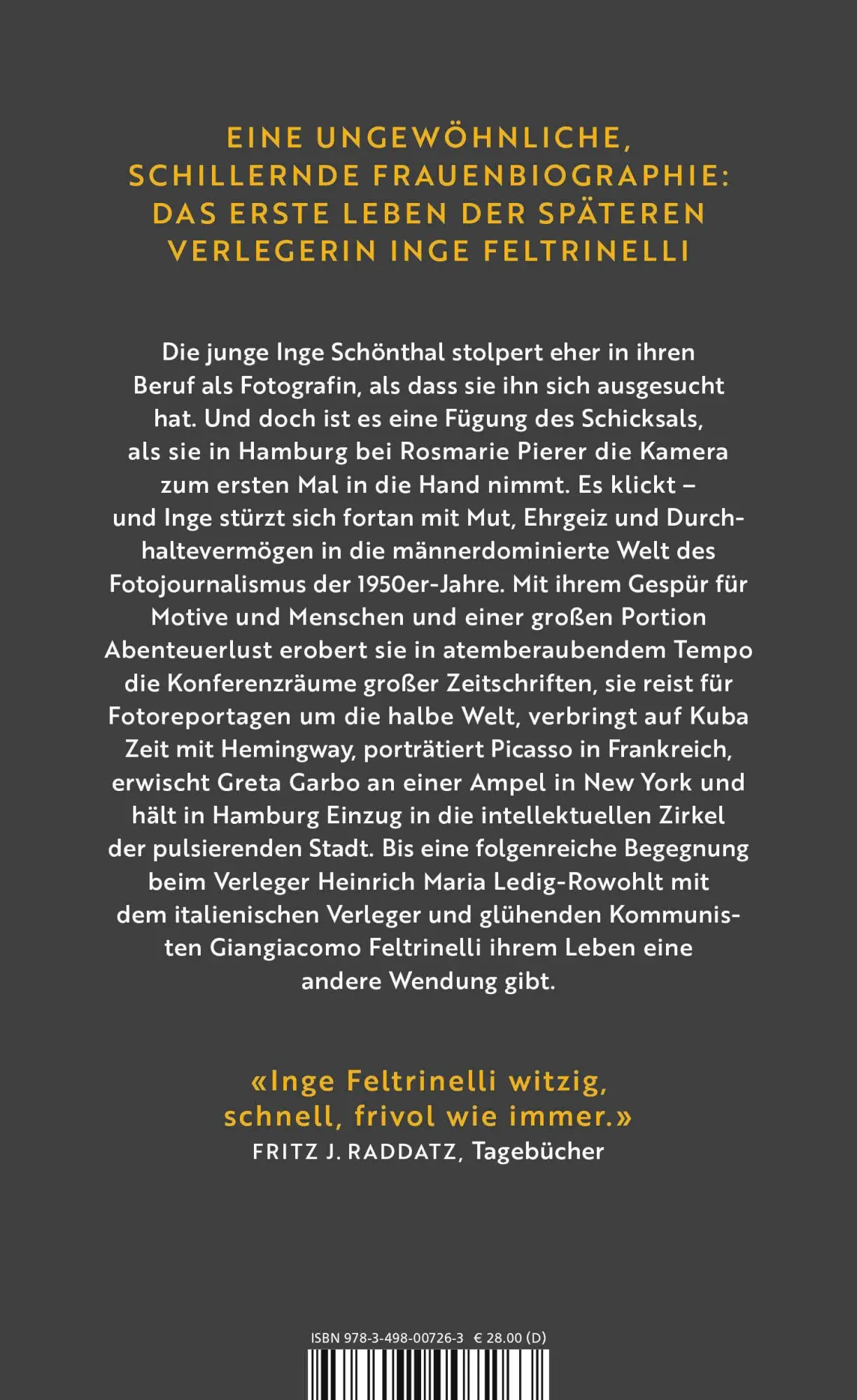 Rückseite: 9783498007263 | Inge Feltrinelli | Marco Meier | Buch | 384 S. | Deutsch | 2024