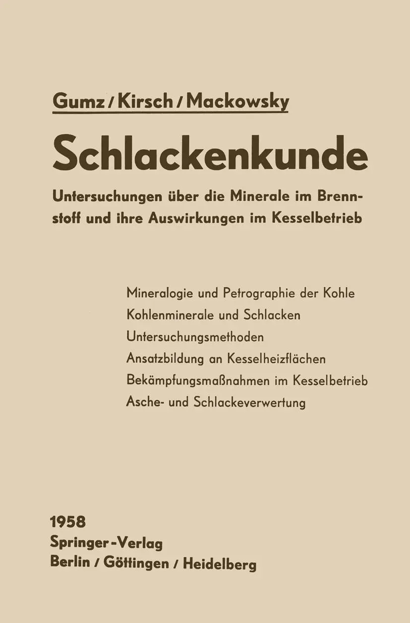Cover: 9783642927263 | Schlackenkunde | Wilhelm Gumz (u. a.) | Taschenbuch | xii | Deutsch