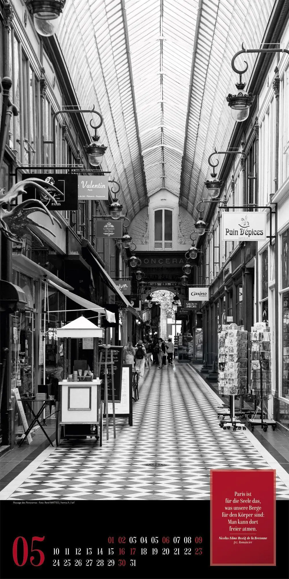 Bild: 9783838427263 | Paris, je t'aime Literatur-Kalender 2027 | Ackermann Kunstverlag GmbH