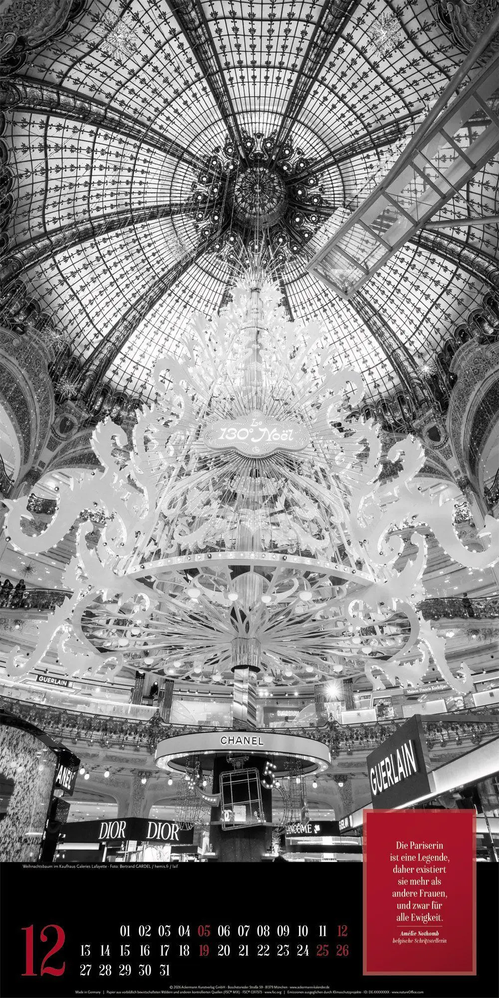 Bild: 9783838427263 | Paris, je t'aime Literatur-Kalender 2027 | Ackermann Kunstverlag GmbH
