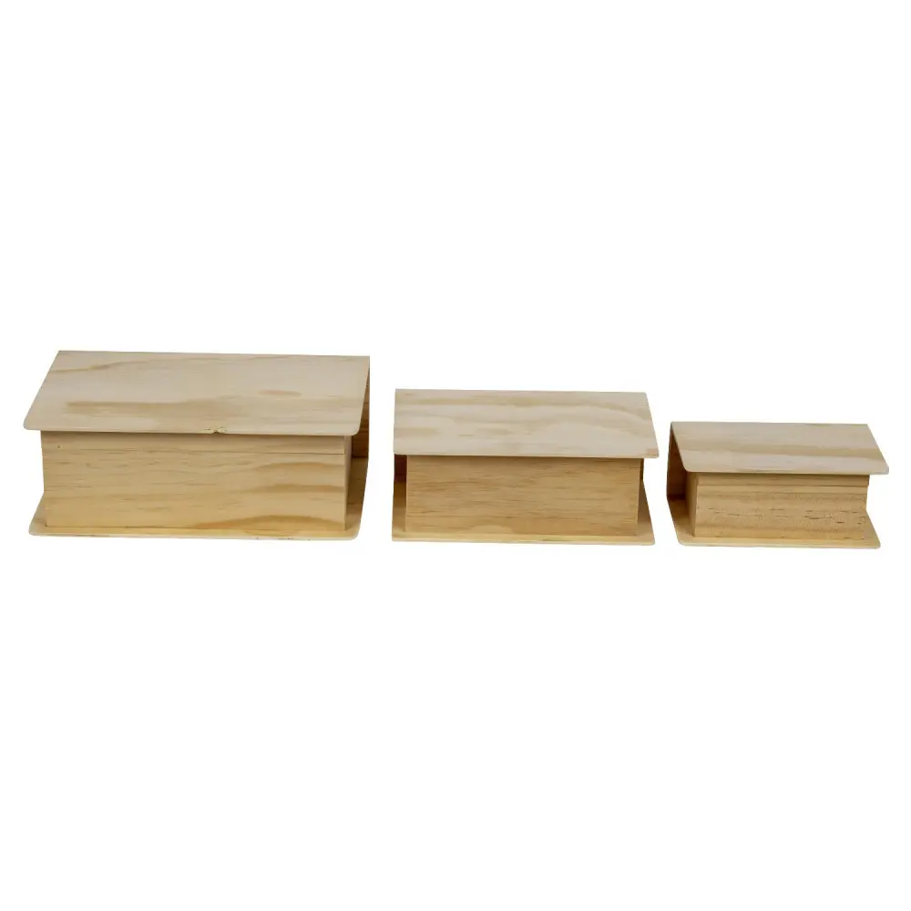 3er-Set Buecher Boxen h=5 + 6,3 + 7,2cm b=12 + 16 +