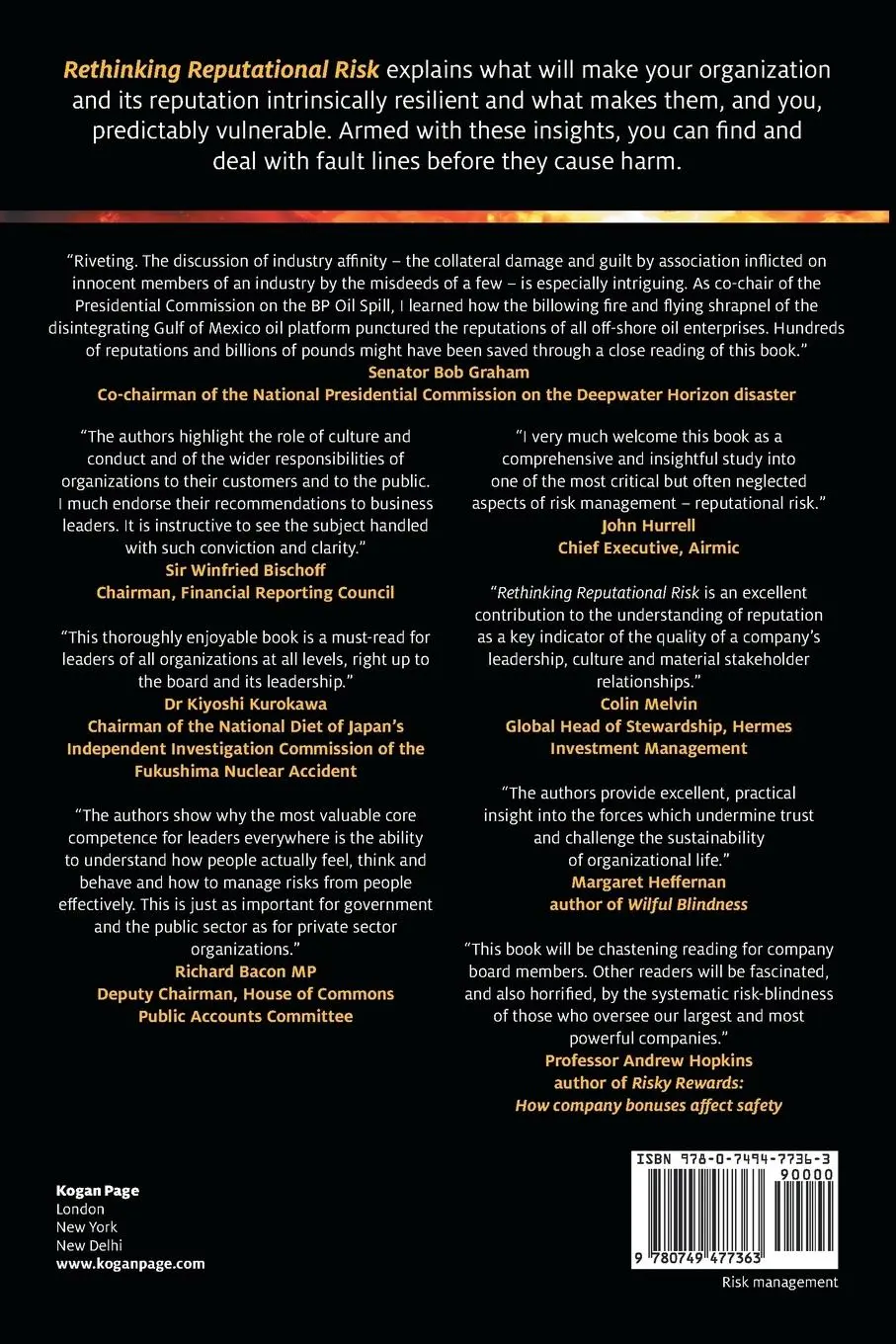 Rückseite: 9780749477363 | Rethinking Reputational Risk | Anthony Fitzsimmons (u. a.) | Buch