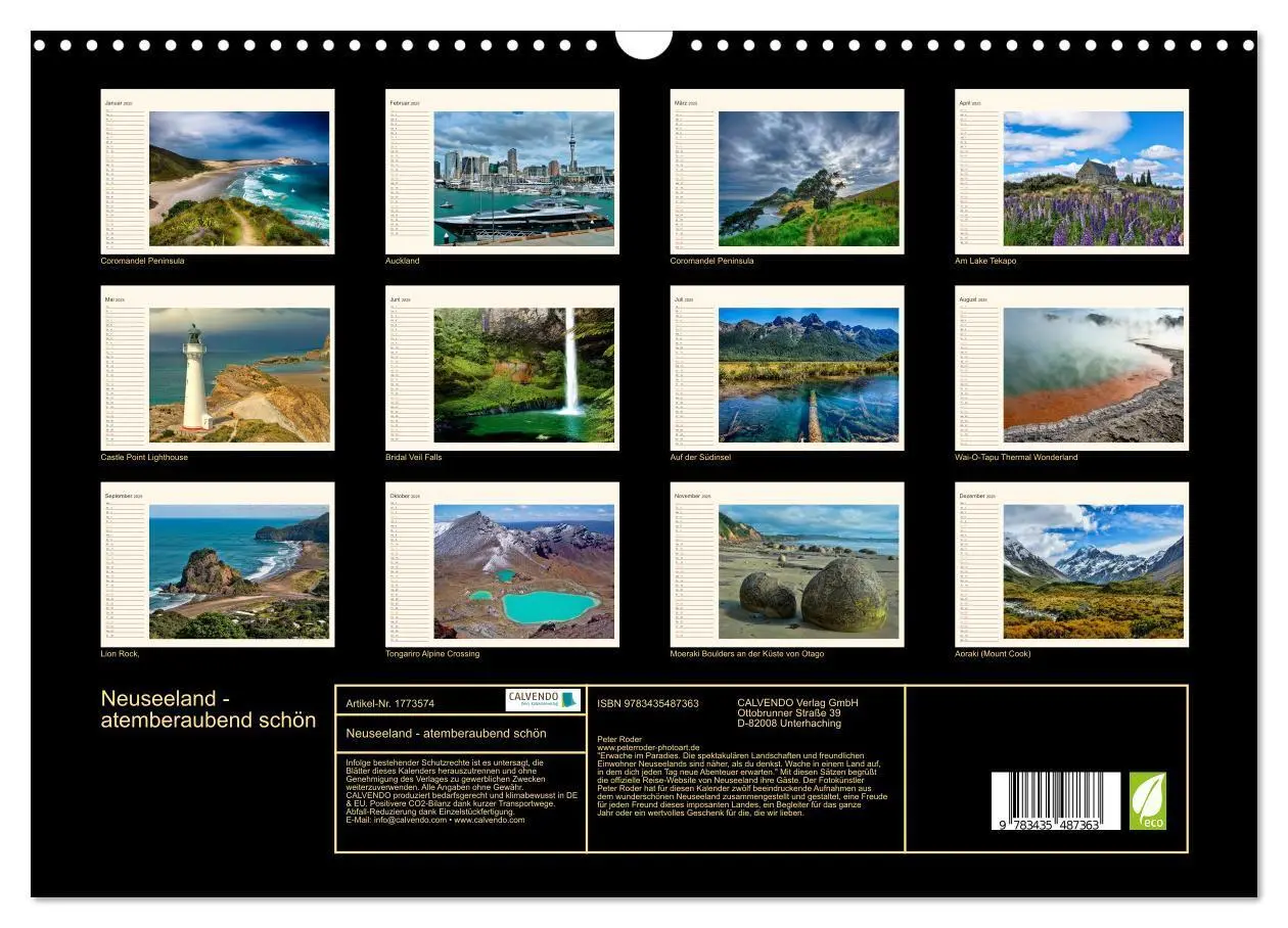 Bild: 9783435487363 | Neuseeland - atemberaubend schön (Wandkalender 2025 DIN A3 quer),...