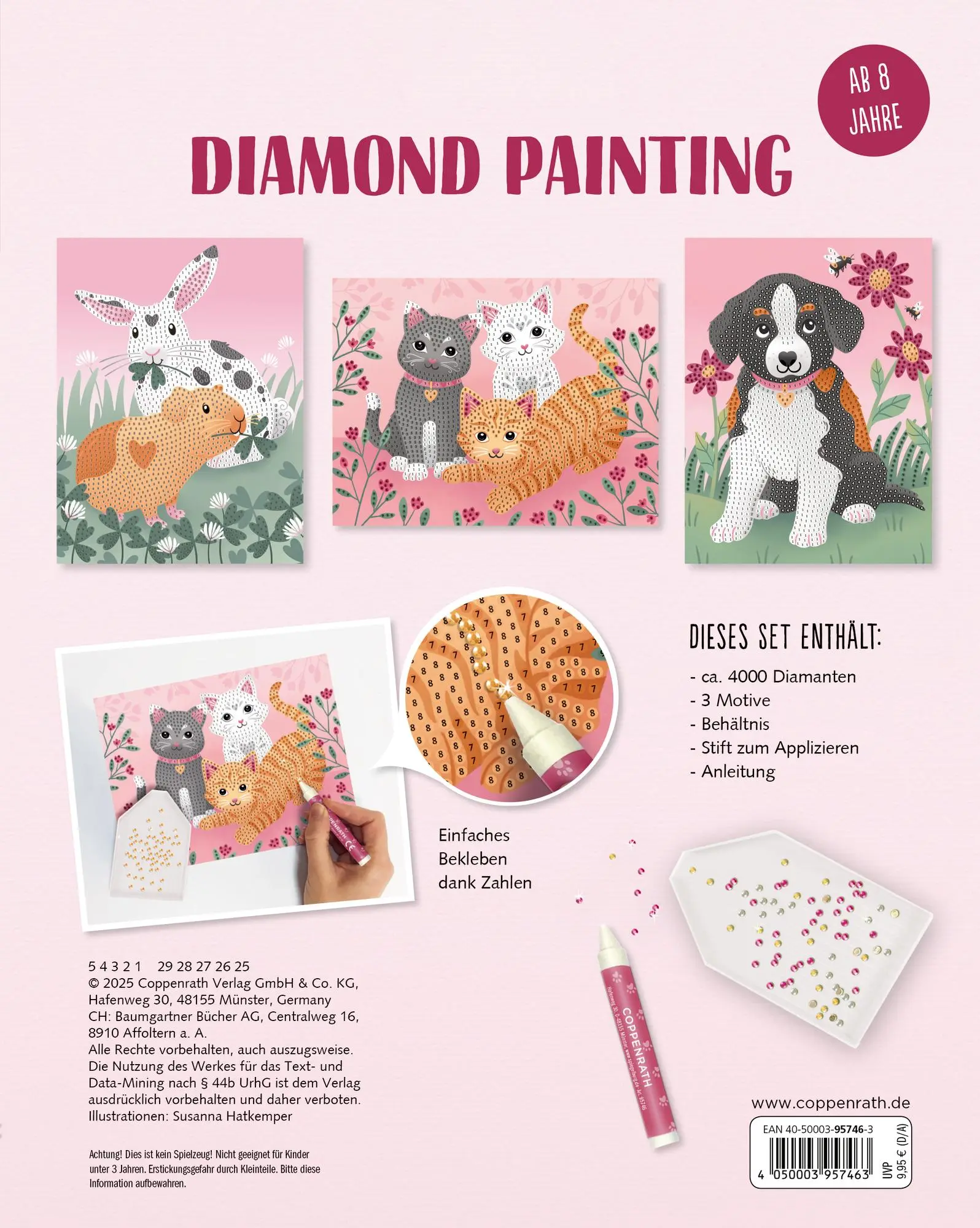 Rückseite: 4050003957463 | Diamond Painting | 3 Motive &amp; über 4000 Diamanten zum Bekleben | 2025