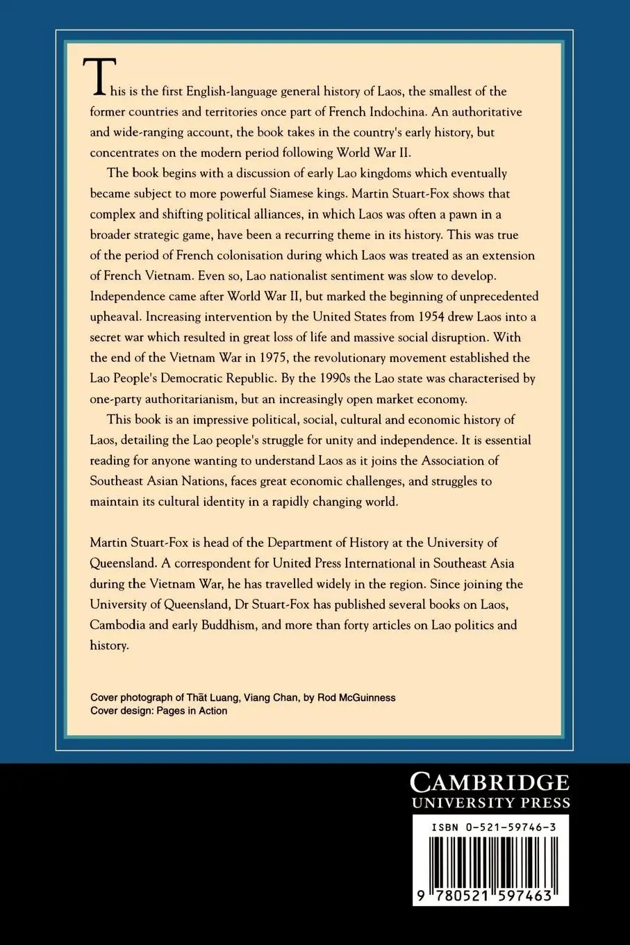 Rückseite: 9780521597463 | A History of Laos | Martin Stuart-Fox (u. a.) | Taschenbuch | Englisch