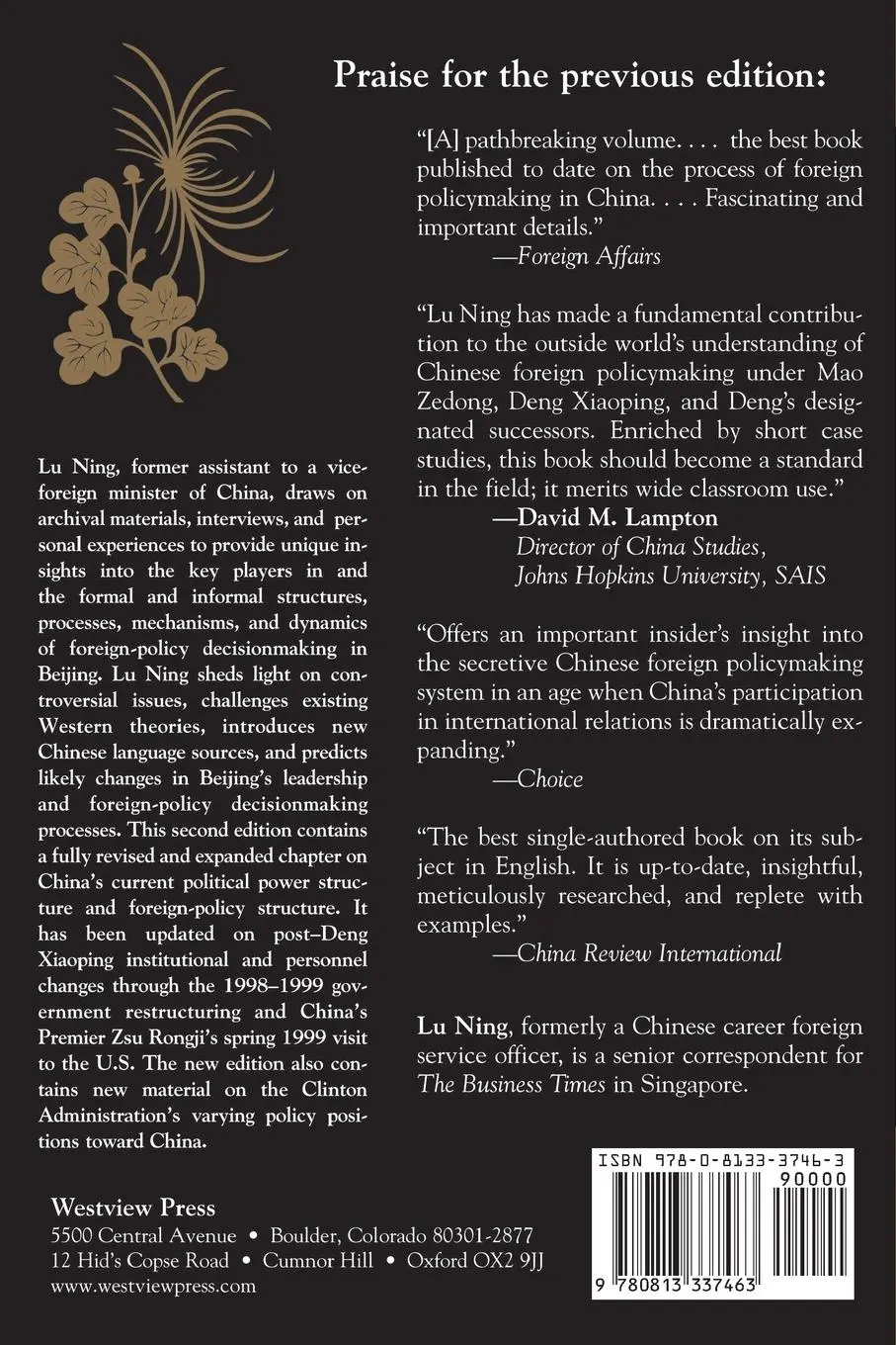 Rückseite: 9780813337463 | The Dynamics Of Foreign-policy Decisionmaking In China | Ning Lu