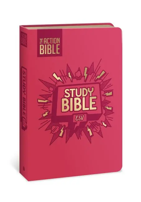 Cover: 9780830787463 | The Action Bible Study Bible Esv, Leathersoft, Pink, Full Color | Cook