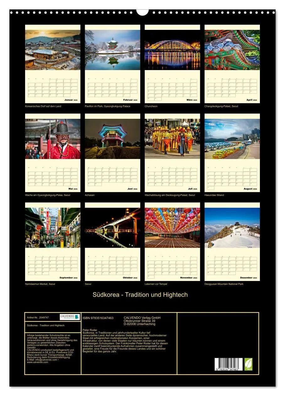 Bild: 9783516347463 | Südkorea - Tradition und Hightech (Wandkalender 2026 DIN A2 hoch),...