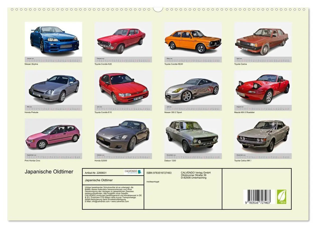 Bild: 9783516727463 | Japanische Oldtimer (hochwertiger Premium Wandkalender 2026 DIN A2...