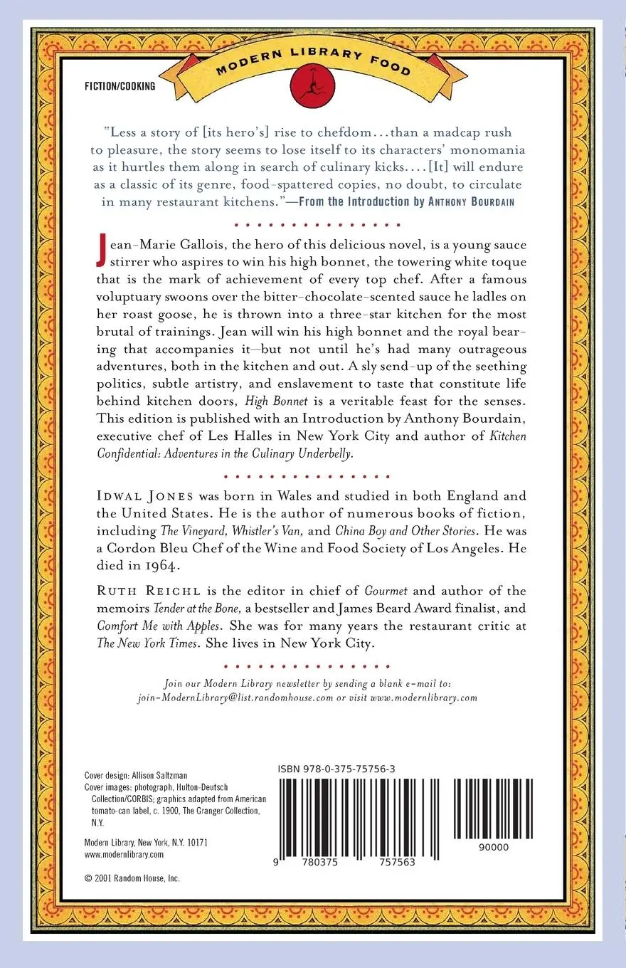 Rückseite: 9780375757563 | High Bonnet | A Novel of Epicurean Adventures | Idwal Jones | Buch