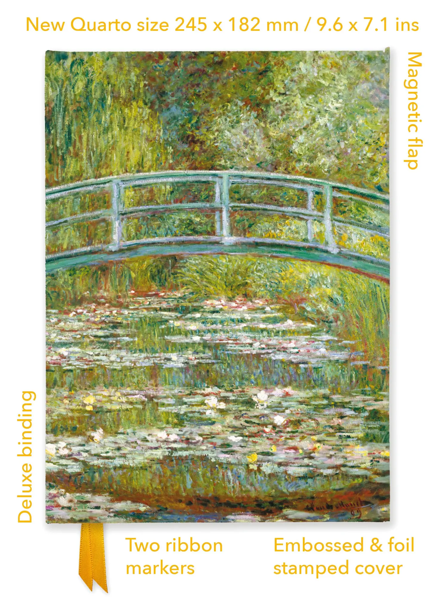 Cover: 9781804177563 | Claude Monet: Bridge Over a Pond of Water Lilies (Foiled Quarto...