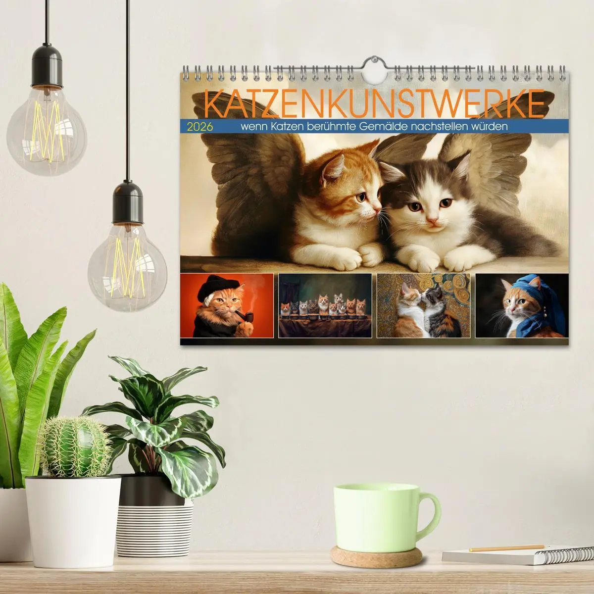 Bild: 9783457317563 | Katzenkunstwerke (Wandkalender 2026 DIN A4 quer), CALVENDO...