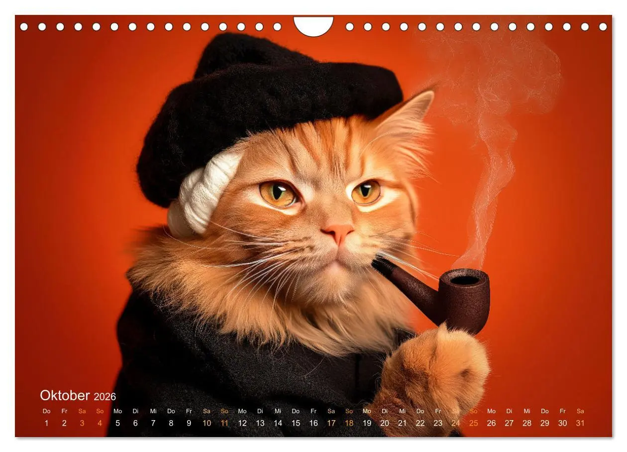 Bild: 9783457317563 | Katzenkunstwerke (Wandkalender 2026 DIN A4 quer), CALVENDO...