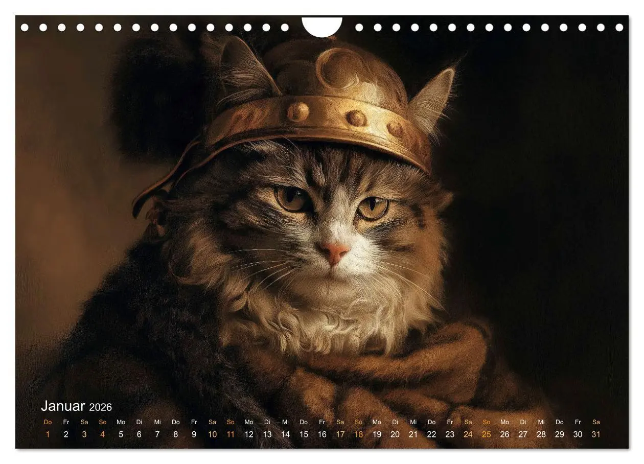 Bild: 9783457317563 | Katzenkunstwerke (Wandkalender 2026 DIN A4 quer), CALVENDO...